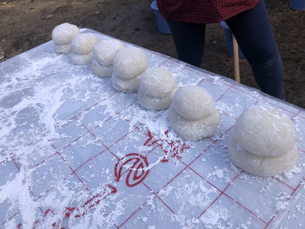 下山体験教室　餅つき