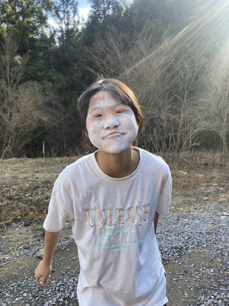 下山体験教室　餅つき